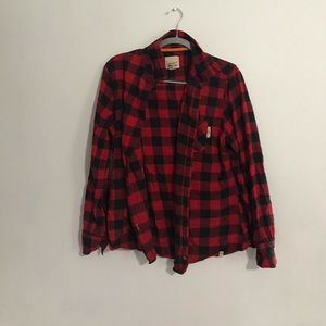 Red and black womens XL flannel
